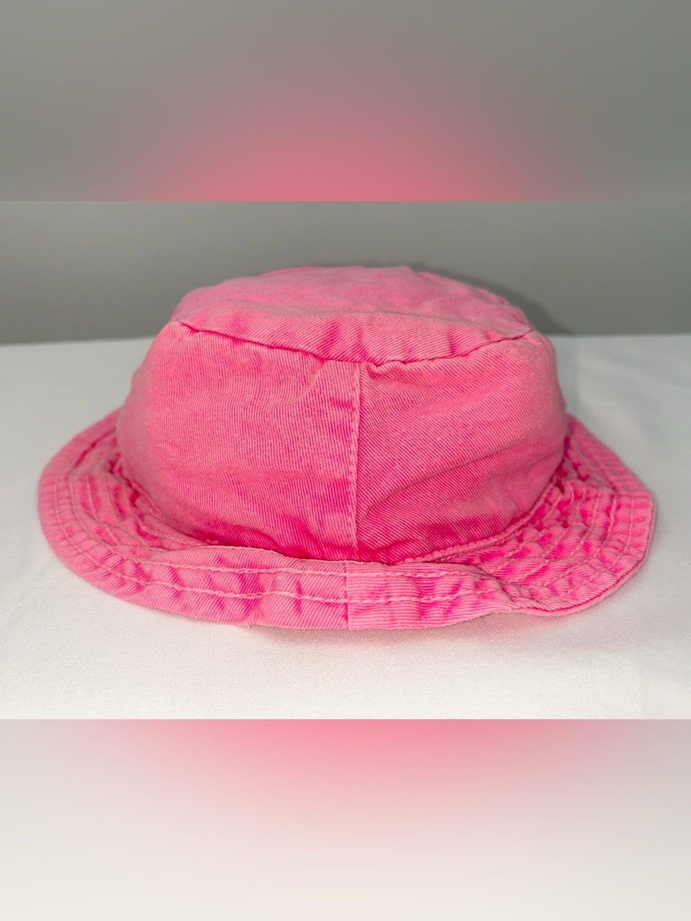 Fresh Produce 1990s Infant Bucket Vintage Hat Neon Pink Cotton Made in USA